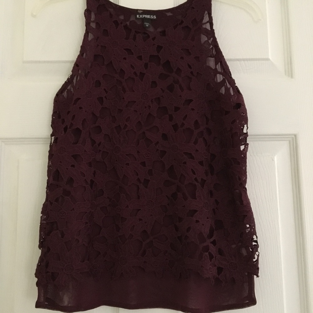 EXPRESS MAROON LACE TOP
